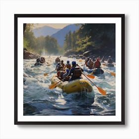 Whitewater Rafting Art Print