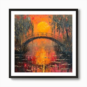 Sunset Bridge Art Print