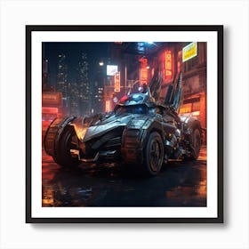 Igiracer Painting 3d Batman Next To Batmobile In Apocalyptic Ne 31ada32c Bf3d 46d9 B95a 4999870afddd Art Print