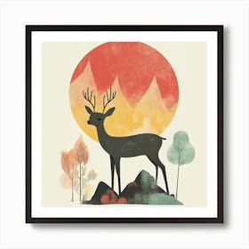 Deer In The Woods 6 Art Print