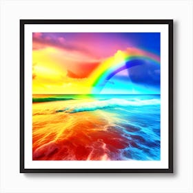 Rainbow Over The Ocean 4 Art Print