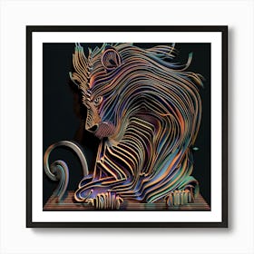 Lion Art Print, Metal Art, Wildlife Art Print