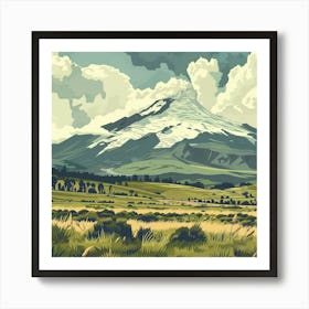 A Cotopaxi National Park In Ecuador Lofi Art Print