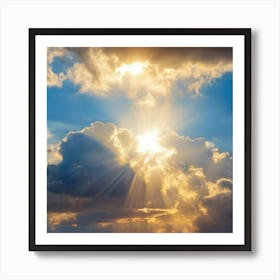 Sun Shining Through Clouds Art Print