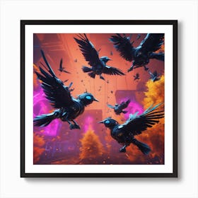 Crows In The Sky Art Print