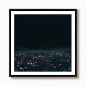 Dark Field Of Flowers Poster