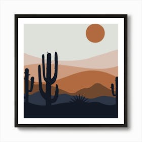Cactus In The Desert 1 Art Print