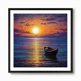 Sunset Boat 5 Art Print