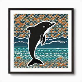 Dolphin In The Ocean 5 Art Print