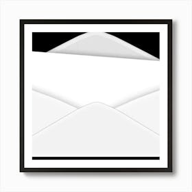 White Envelope On Black Background Art Print