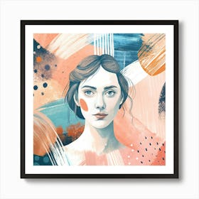 Abstract Portrait Of A Woman 1 Art Print