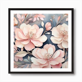 Blossoming Floral Watercolor Art Print