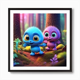 Little Monsters In The Forest Art Print