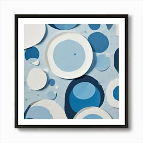 Blue Circles 1 Art Print