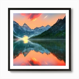 Sunset In The Mountains 1 Art Print