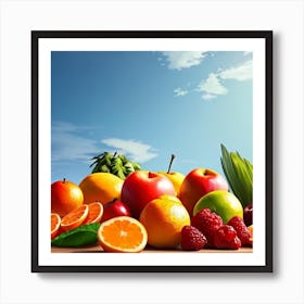 Fresh Fruits On A Table Art Print