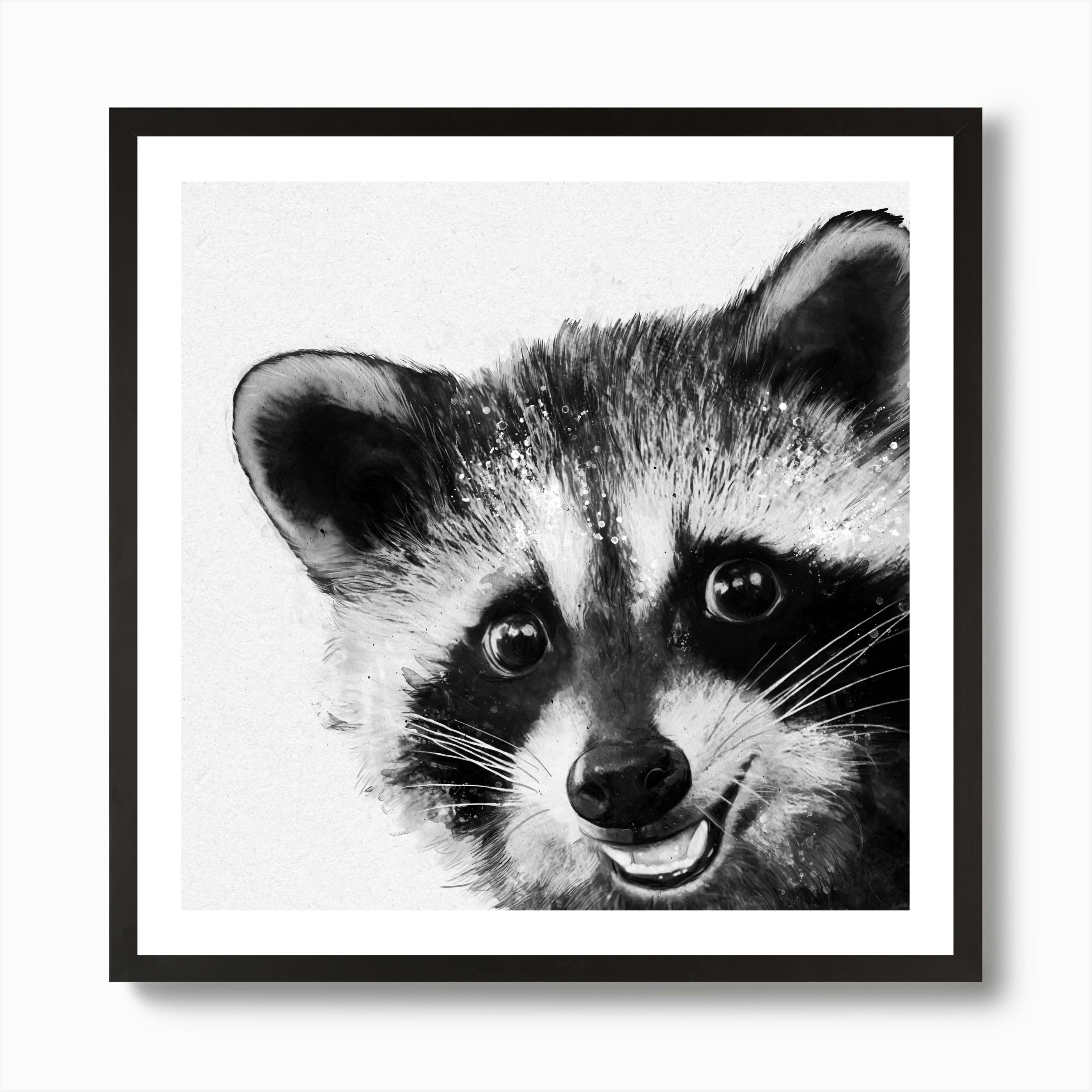 Racoon Portrait Canvas Picture Giclee Print Unframed Home Decor Wall Art