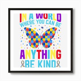 Autism Awareness Butterfly Art Print