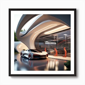 Futuristic Car Garage 5 Art Print