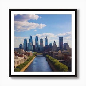 Philadelphia Skyline beautiful view Art Print