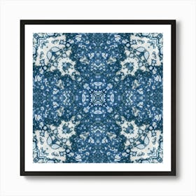 Blue And White Floral Pattern Art Print