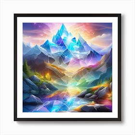 Abstract Mountain Landscape Art Print