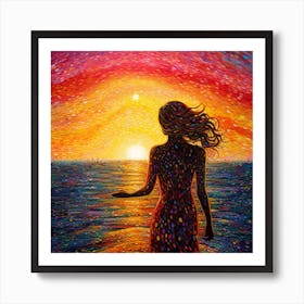 Sunset Woman 2 Art Print