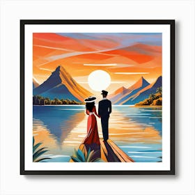 Romantic Sunset Art Print