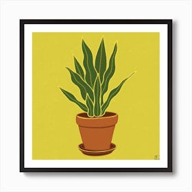 Long Leaved Plant Square Art Print