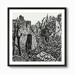 Ruins Of A Village Art Print