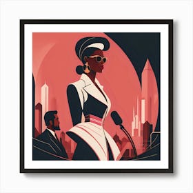 Woman In A Suit Art Print