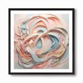 Abstract Painting An Abstract Shape Using Light Pastel Col Art Print