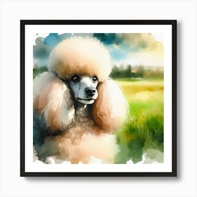 Watercolor Poodle Dog Art Print