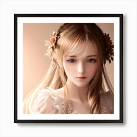 Beautiful Girl With Long Hair Art Print