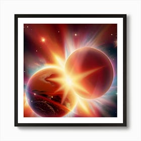 Two Planets In Space Art Print