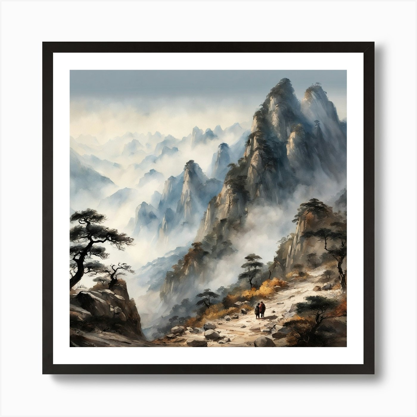 Chinese Landscape Ink Painting Mountains Graphic by 1xMerch