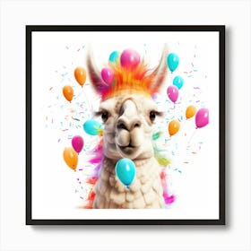 Birthday Llama 2 Art Print