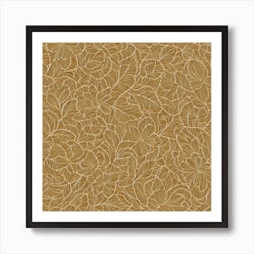 Gold Floral Pattern Art Print