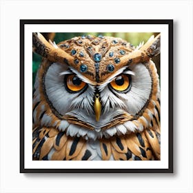 Owl Sculpture 3 Art Print