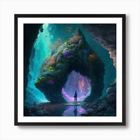 Myeera Giant Stone Made Cave Going Into The Earth Computers In Art Print