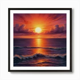 Sunset Over The Ocean 4 Art Print