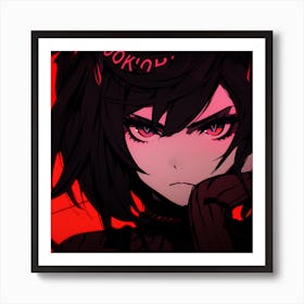 Anime Girl With Red Eyes 1 Art Print