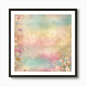 Pastel Flower Background Art Print