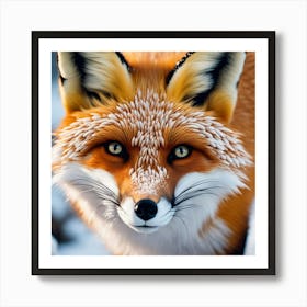 Fox In The Snow 6 Art Print