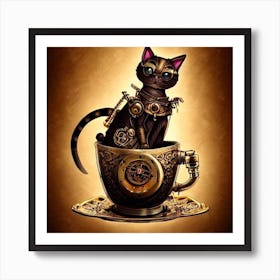 Steampunk Cat 1 Art Print