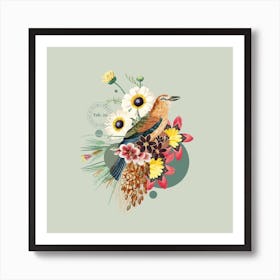 Flora & Fauna with Young Roller 1 Art Print