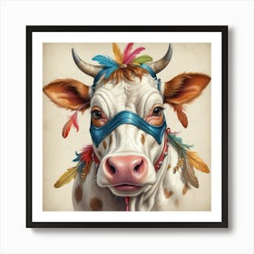 Cow With Feathers Art Print