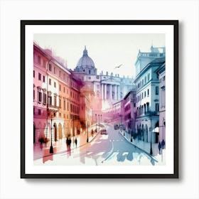 Watercolor Of Rome Art Print