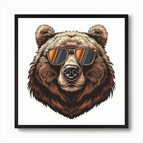 Bear In Sunglasses 6 Art Print