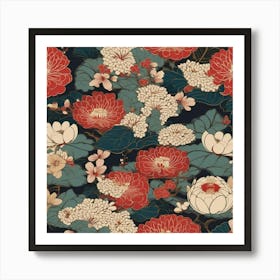 Chinoiserie floral Art Print